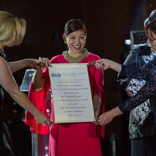 Passing of the baton from WTC Bucharest to WTC Manila, the hosts of the WTCA General Assembly, 2015