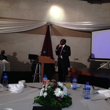 Mohamed Ky, Regional Manager AMSCO delivering his address