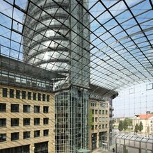 striking glass tower