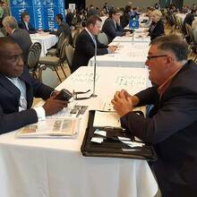 WTC ACCRA DELEGATE HAVING A B2B MEETING