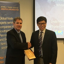 Gary Biehn accepting gift