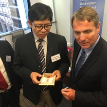 Presenting gifts to Gary Biehn