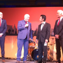 Mr. Henk Deinum, alderman of the municipality of Leeuwarden, receiving the GA baton