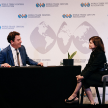 WTCA Board Members Scott Center (WTC Savannah) and Pamela Pascual (WTC Metro Manila)