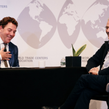 WTCA Board Member Scott Center (WTC Savannah) and Member Ahmed Tibaoui (WTC Algiers)