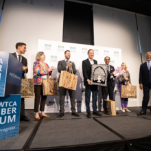 Winners of the 2024 GBF raffle with Vineet Verma (WTC Bengaluru)