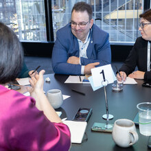 André Brin (WTC Winnipeg) participating in the Global Café, Day 2 of programming at the 2023 WTCA Member Forum