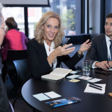 Cristina Sbaizero (WTC Trieste, WTCA Board Member) participating in the Global Café, Day 2 of programming at the 2023 WTCA Member Forum