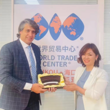 Welcoming the visiting WTCA's Vice Chair-Secretary Mr. Luciano Montenegro de Menezes